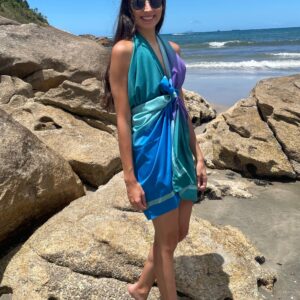 LENÇO PAREÔ TIE DYE AZUL | SEDA