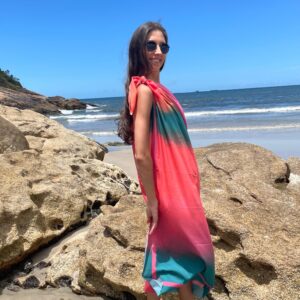 LENÇO PAREÔ TIE DYE LARANJA | SEDA